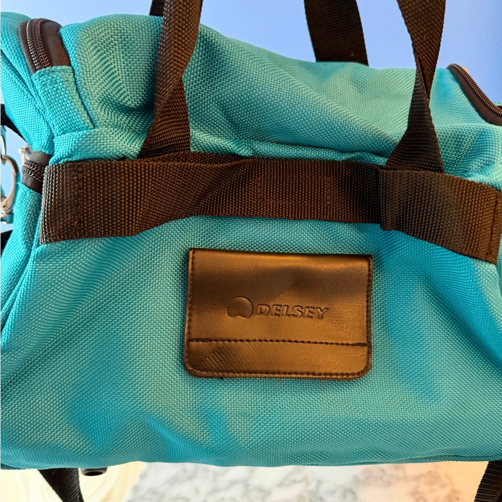 Delsey Luggage Bag Blue Weekender Travel Duffle Carry On Gym Overnight Shoulder - Picture 5 of 14